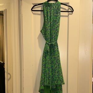 Green Floral Sleeveless Dress